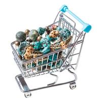 shopping trolley with necklace from gem stone photo