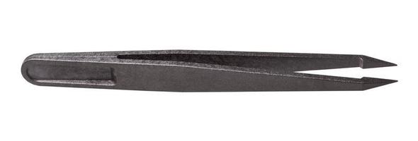 black plastic anti-static tweezers with sharp tips photo