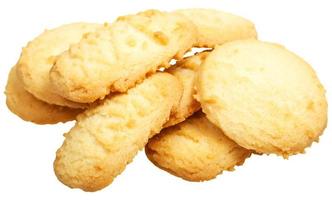 several sweet Shortbread cookie isolated photo