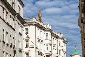 typical urban houses in center of Moscow city photo