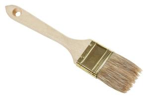 flat paint brush with wet tip isolated on white photo