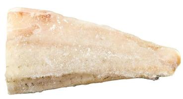 uncooked frozen zander fish fillet isolated photo