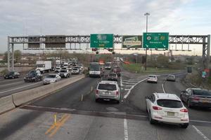 NEW YORK, USA - APRIL 24 2017 - Traffic from NY to New Jersey photo