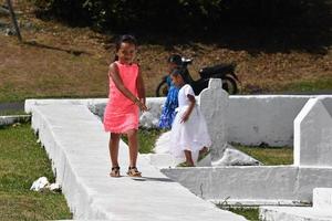 AITUTAKI, COOK ISLAND - AUGUST, 27 2017 - Local people at the mass photo