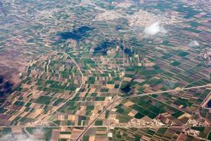 farmed fields aerial view landscape photo