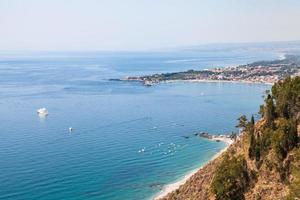 view of Ionic sea from Piazza 9 Aprile in Taormina photo