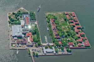 Ellis island in new york aerial view photo