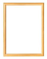 yellow wooden simole narrow picture frame isolated photo