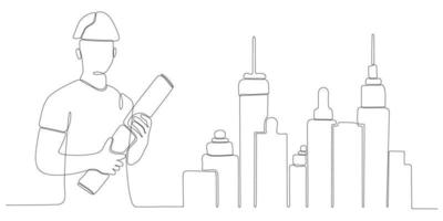 continuous line art vector