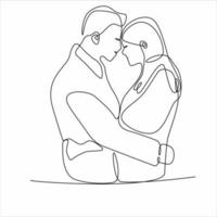 continuous line art vector