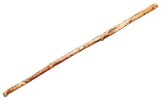wooden staff from tree trunk isolated photo