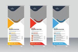 Business Roll Up Banner. corporate Roll up background for Presentation, Retractable banner stand vector