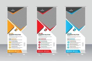 Business Roll Up Banner. corporate Roll up background for Presentation, Retractable banner stand vector