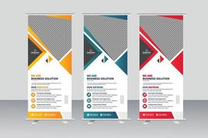Business Roll Up Banner. corporate Roll up background for Presentation, Retractable banner stand vector