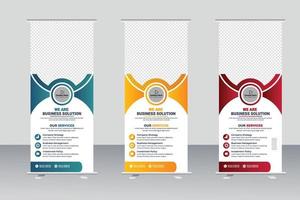 Business Roll Up Banner. corporate Roll up background for Presentation, Retractable banner stand vector