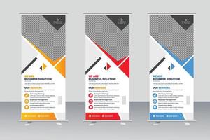 Business Roll Up Banner. corporate Roll up background for Presentation, Retractable banner stand vector