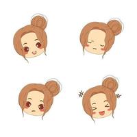 Cute Girl with Various Expressions vector