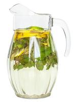 side view of glass pitcher with natural lemonade photo