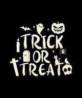 Fortnite trick or treat halloween quotes concept design vector