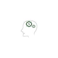 diseño de logotipo de vector de icono de cerebro