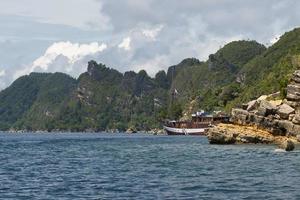 A sail boat in Raja Ampat Papua photo