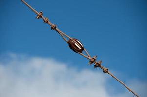 steel cables on the sky photo