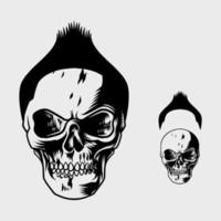 male skull with cool unique hair vector