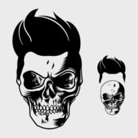 skull man with special cool hair vector