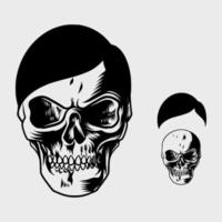 male skull with neat hair vector