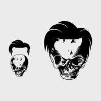 cute cute skull with cool hair vector