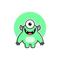 Cute Monster Mascot Character vector