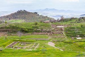 view of ancient Morgantina settlement in Sicily photo