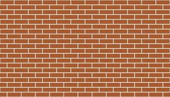 Red brick wall background. Geometric seamless pattern texture. Simple flat vector, arranged rectangular shape. Illustration of brown concrete brick, building materials, house walls. For backdrops. vector