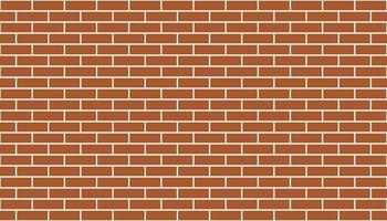 Red brick wall background. Geometric seamless pattern texture. Simple flat vector, arranged rectangular shape. Illustration of brown concrete brick, building materials, house walls. For backdrops. vector