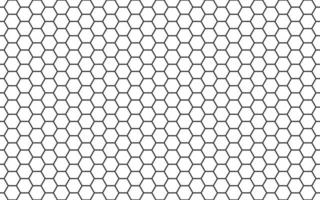 Honeycomb line art background. Simple beehive seamless pattern. Vector illustration of flat geometric texture symbol. Hexagon, hexagonal sign or cell icon. Honey bee hive, black and white color.