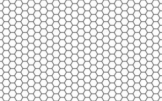 fondo de arte de línea de panal. patrón sin costuras de colmena simple. ilustración vectorial del símbolo de textura geométrica plana. hexágono, signo hexagonal o icono de celda. colmena de abejas de miel, color blanco y negro. vector