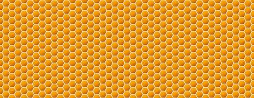 fondo de panal. colmena de patrones sin fisuras. ilustración vectorial del símbolo de textura geométrica plana. hexágono, trama hexagonal, signo o icono de celda de mosaico. colmena de abejas de miel, amarillo anaranjado dorado. vector