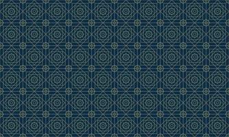 Arabic traditional motif texture background. Elegant luxury backdrop vector with Islamic themed decorative ornament pattern. Dark blue color with illustration of geometric lines and repeating squares.