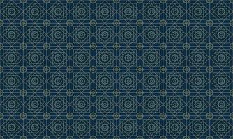 Arabic traditional motif texture background. Elegant luxury backdrop vector with Islamic themed decorative ornament pattern. Dark blue color with illustration of geometric lines and repeating squares.