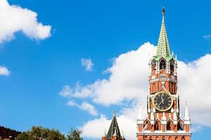 Spasskaya Tower of Moscow Kremlin in summer day photo