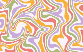 Fondo maravilloso horizontal abstracto con ondas distorsionadas de colores. ilustración vectorial de moda en estilo retro años 60, 70. colores pastel vector