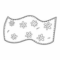 toalla con estampado floral. manta caliente para picnic. ilustración de garabatos vectoriales. vector