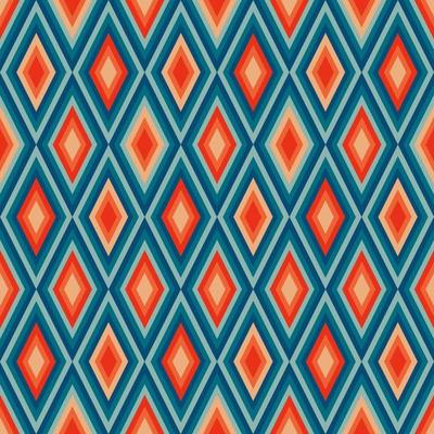 Vintage aestethic pattern with triangles in the style of the 70s and 60