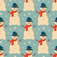 Christmas seamless pattern with Snowman vector