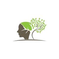 Head Tree Nature Ecology Creative Logo vector