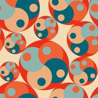 Vintage geometric pattern with circles in the style of the 70s and 60s. vector