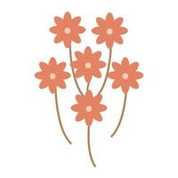 Flower in retro groovy style. Simple vector icon