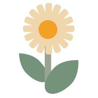 chamomile Flower in retro groovy style. Simple vector icon