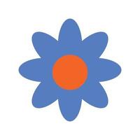 Flower in retro groovy style. Simple vector icon