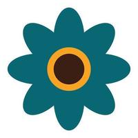 Flower in retro groovy style. Simple vector icon